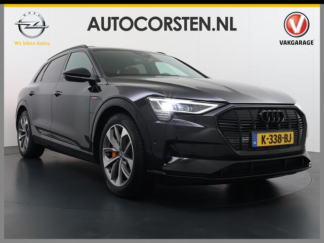 Audi e-tron 55 Quattro 95kWh 408PK Elektr.Leer+Verwarmd Pano-Dak Trekhaak Luchtvering Adap.Cruise Navi Ecc Stoelverwarming Business edition Plus SOH 93% LED Lmv Elek.Achterklep Privacy Glas Keyless Zwarte Hemel 1e Eigenaar 1.800KG Trekgewicht Zeer compleet! Volledig 