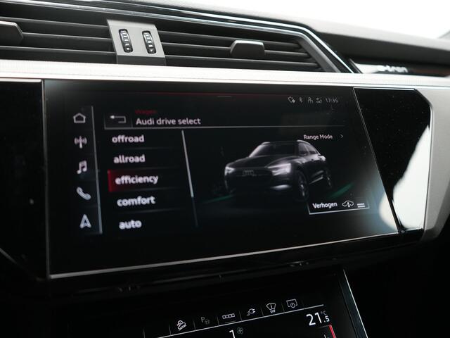 Audi e-tron 50 Quattro Black Edition 313pk Dealer O.H. | Luchtvering | Trekhaak | Camera | Head Up | Lederen Sportstoelen Memory & Verwarmd | Bang & Olufsen | Cruise Control | Keyless | Sfeerverlichting | Apple Carplay | Navigatie | DAB | 21''L.M |