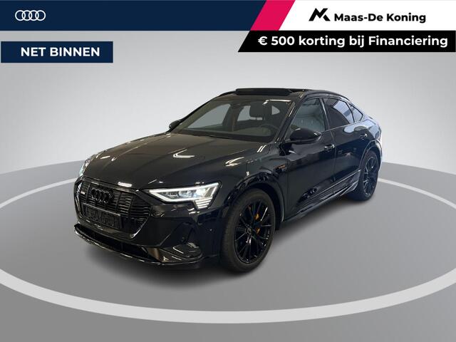 Audi e-tron Sportback 55 408pk Quattro S edition 95 kWh · SOH 95,2% · Luchtvering · 360 Camera · Panoramadak · Apple/Android Car Play · Stoelverwarming · Zwart Optiek Plus ·21'' Inch ·