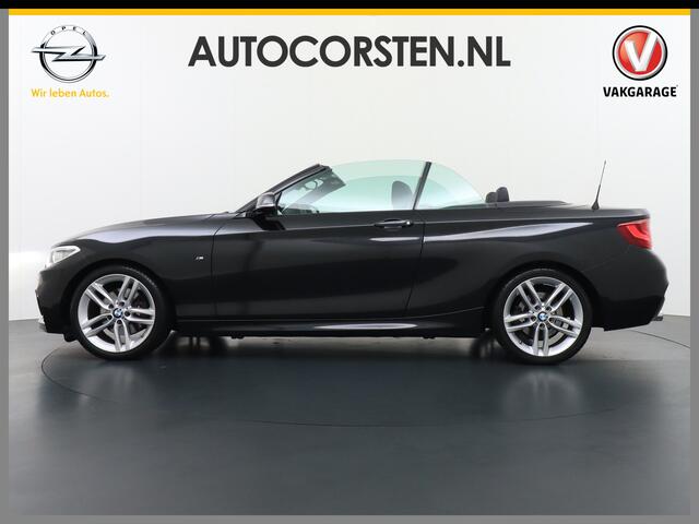 BMW 2-SERIE Cabrio 220d AUT-8 M Sport -Pack x4 Elektr.-Sportst.+Leer Elek.dak Xenon Navi-Pro shadow-line Teleservice Windscherm High Executive Keyless Pdc-a+v Connected Drive Ecc Innovatiepakket Ecc Usb Sportstoelen CruiseControl Isofix Mistlampen Regensensor Blueto