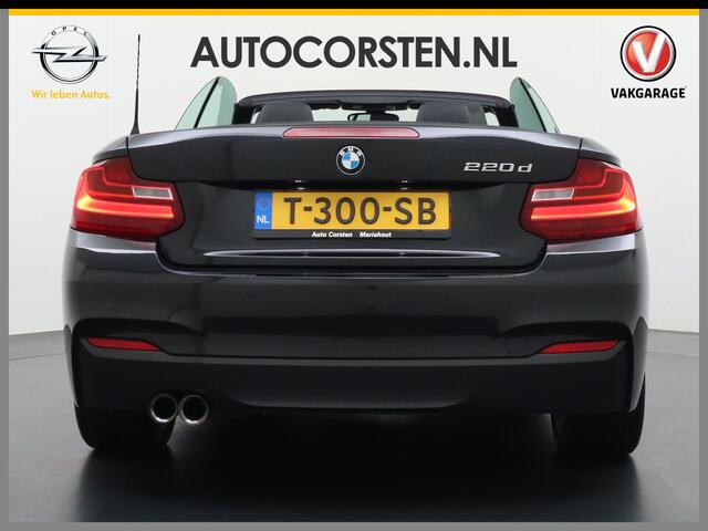 BMW 2-SERIE Cabrio 220d AUT-8 M Sport -Pack x4 Elektr.-Sportst.+Leer Elek.dak Xenon Navi-Pro shadow-line Teleservice Windscherm High Executive Keyless Pdc-a+v Connected Drive Ecc Innovatiepakket Ecc Usb Sportstoelen CruiseControl Isofix Mistlampen Regensensor Blueto