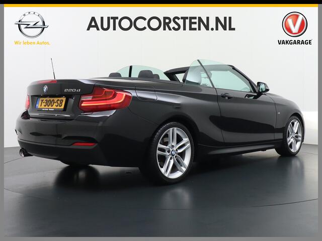 BMW 2-SERIE Cabrio 220d AUT-8 M Sport -Pack x4 Elektr.-Sportst.+Leer Elek.dak Xenon Navi-Pro shadow-line Teleservice Windscherm High Executive Keyless Pdc-a+v Connected Drive Ecc Innovatiepakket Ecc Usb Sportstoelen CruiseControl Isofix Mistlampen Regensensor Blueto