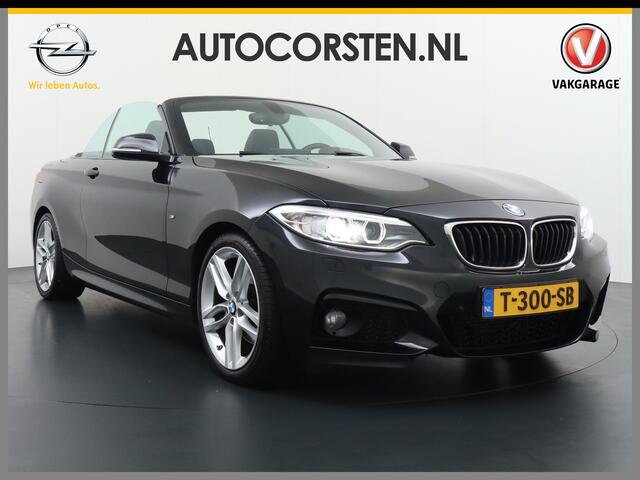 BMW 2-SERIE Cabrio 220d AUT-8 M Sport -Pack x4 Elektr.-Sportst.+Leer Elek.dak Xenon Navi-Pro shadow-line Teleservice Windscherm High Executive Keyless Pdc-a+v Connected Drive Ecc Innovatiepakket Ecc Usb Sportstoelen CruiseControl Isofix Mistlampen Regensensor Blueto