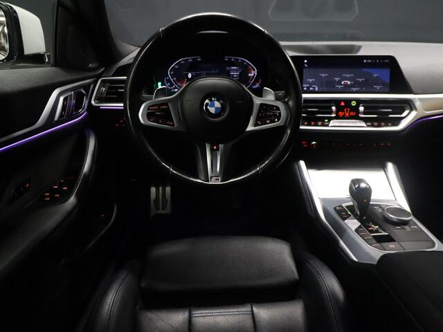 BMW 4-SERIE Gran Coupé 420i M Sport [SCHUIFKANTELDAK, HARMAN KARDON, APPLE CARPLAY, ANDROID, LEDEREN MEMORY SEATS, CAMERA, STUUR- + STOELVERWARMING, CRUISE, NIEUWSTAAT]