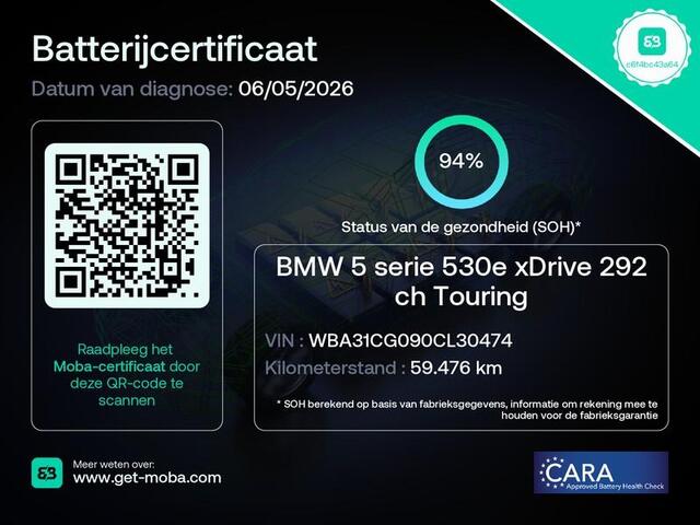 BMW 5-SERIE Touring 530e xDrive High Ex. Shadow|Pano|H/K|Nappa|Ventilatie|Massage|ACC|HUD|Laser|Alvitgrau