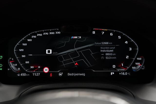 BMW M3 Competition 510pk |dealer onderhouden|Carbon dak|Carbon schaalstoelen|HUD|memory|Harman & Kardon|360 camera|Laser Light|carbon interieur|blind spot|Apple Carplay|