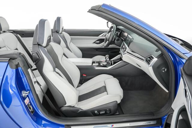 BMW M4 xDrive Competition Cabrio 510pk |dealer onderhouden|M-sport|M-sport stoelen|Laser LED|memory|360 camera|nekverwarming|sportuitlaat|HUD|blind spot|stoelventilatie + verwarming|