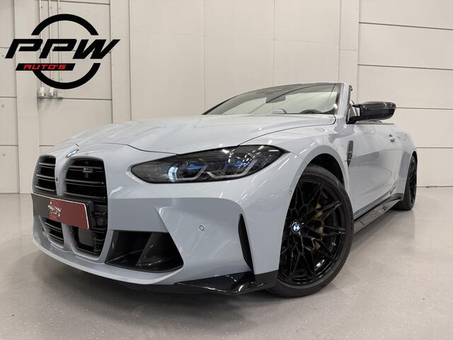BMW M4 4-serie Cabrio xDrive Competition CARBON/KERAMISCH/TRACK-PACK/CURVED DASHBOARD/NEKVERWARMING/ADAPTIVE M-ONDERSTEL/H&K/HEAD-UP/360CAMERA/19"-20"BREEDSET/FACELIFT MODEL 2024/BROOKLYNGRAU/ONE OF A KIND/FABRIEKSGARANTIE T/M 08-20