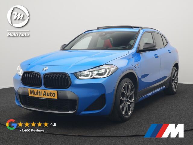 BMW X2 xDrive25e M Sport Plug In Hybrid 220pk Dealer O.H. PHEV | Trekhaak Afn. | Panodak | Adaptive Cruise | Head Up | Camera | Harman / Kardon | Lederen Competition Stoelen Memory & Verwarmd | Keyless | 19"L.M | Sfeerverlichting | Navigatie | DAB |