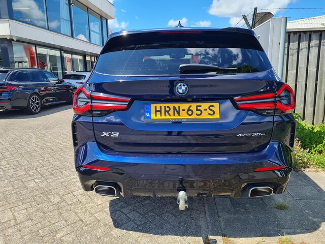 BMW X3 xDrive30e M Sport 20"/Panoramadak/Trekhaak/Leder + memory/360 camera/Harman Kardon/Keyless/Dodehoek/Head-up/Adaptief onderstel + Sport steering/Stoelverwarming/Alarm