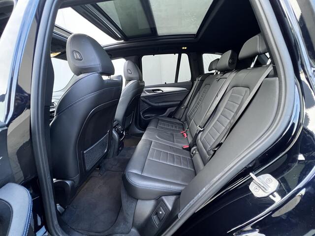 BMW X3 xDrive30e M-Sport Automaat / Zeer compleet / Elektrische trekhaak 2.000 kg / EAER 45 km / Head Up / Camera 360° / Adaptive Cruise / Elektr. panorma schuifdak / Elektr. klep en stoelen / M-Sport / Harman Kardon / 21" LM wielen 245/40R21 + 275/35R21/