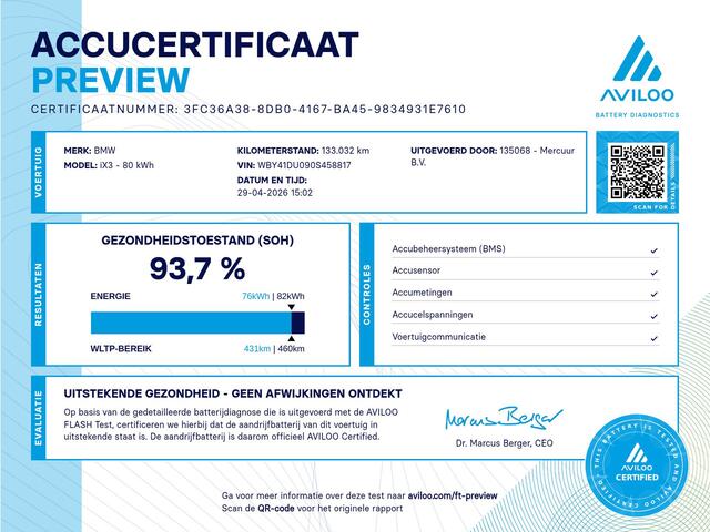 BMW X3 IX3 Executive 80 kWh M-Sport | Snelladen | SOH 93% | Pano | Memory | Sfeer | Virtual | Camera | Sfeer | Carplay | Trekhaak