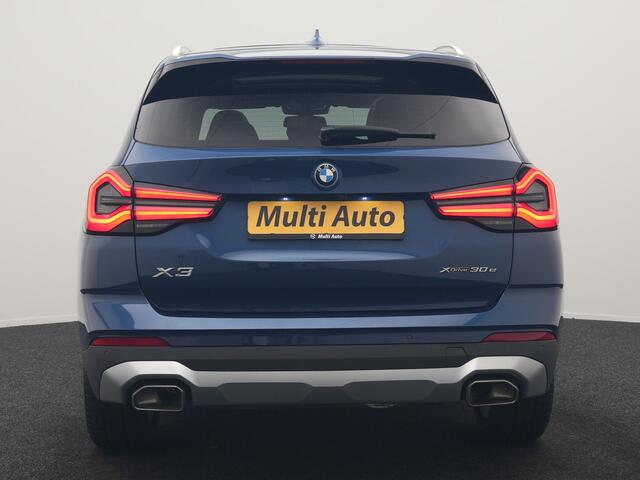 BMW X3 xDrive30e High Executive PHEV 293pk Dealer O.H | Trekhaak Af Fabriek | Panodak | Head Up | Adaptive Cruise | Camera | Laser LED | Hifi Audio | Lederen Sportstoelen Memory & Ventilatie | Keyless | Apple Carplay | Stoelverwarming | Navigatie | Virtual | DAB