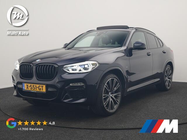 BMW X4 M40i M Sport 354pk | Trekhaak Af Fabriek | Panodak | Head Up | Adaptive Cruise | 360 Camera | Adaptief Onderstel | Lederen Sportstoelen Memory & Verwarmd | 21"L.M | Keyless | Blis | Sfeerverlichting | Apple Carplay |