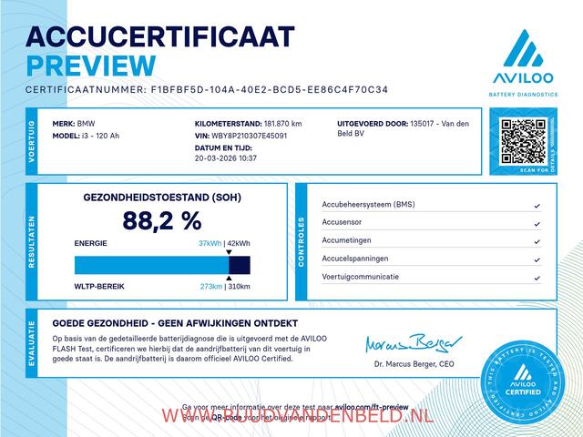 BMW i3 120Ah 42kWh 88%SOH !! WARMTEPOMP / ACC / CAMERA / DAB