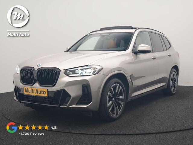 BMW iX3 M Sport 80 kWh 286pk Dealer O.H | Panodak | Adaptive Cruise | Camera | Lederen Sportstoelen Memory & Verwarmd | Sfeerverlichting | Blis | Apple Carplay | Navigatie | DAB | 19"L.M