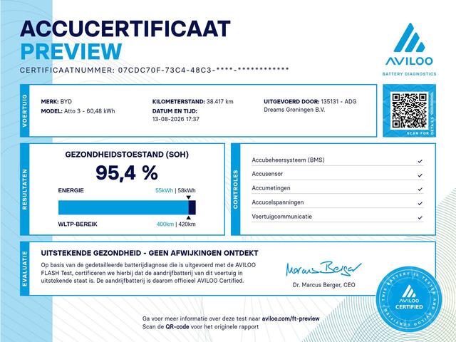 BYD Atto 3 Design 60 kWh | BYD Dealer | FABRIEKSGARANTIE | PANO | 360° | ADAPTIVE | STOELVERWARMING