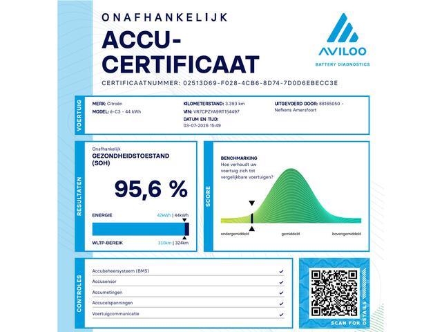 Citroen C3 Ë-C3 Aircross You 113pk Comfort Range 44 kWh | 8 jaar garantie | Airco | Cruise control | Parkeersensoren achter | LED Koplampen