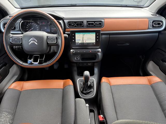 Citroen C3 1.2 PureTech Shine ?Dealer Onderhouden?2e Eigenaar?Carplay?Camera?Navi?Clima?Cruise?Pdc V+A?Keyless?Halfleder?Trekhaak?Rijstrooksensor?Dodehoeksensor?17'' Lm velgen?N.A.P?Nieuwe Apk bij Aflevering