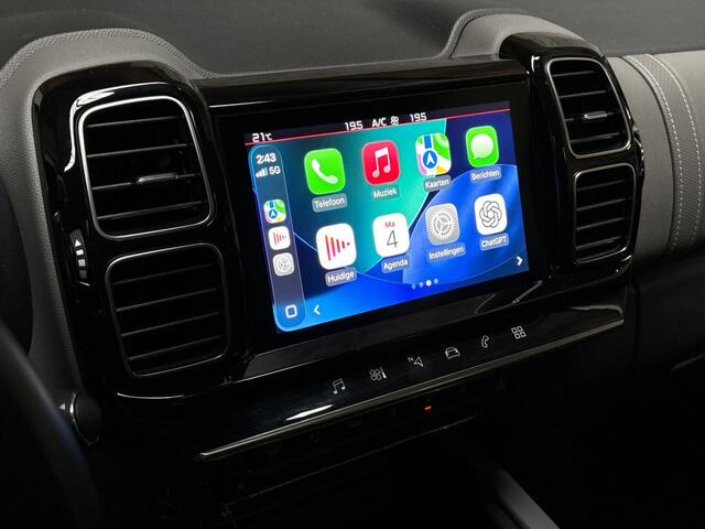 Citroen C5 Aircross 1.2 PureTech Sport Automaat (PANORAMADAK, APPLE CARPLAY, GROOT NAVI, 360 CAMERA, LEDER, SPORTSTOELEN, ADAPTIVE CRUISE, GETINT GLAS, NIEUWSTAAT)