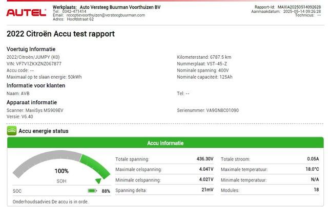 Citroen JUMPY Driver 50kWh 136PK L2H1 inclusief batterijtest Navigatie, Climate Control, Keyless Go, Parkeerhulp