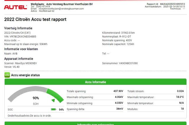 Citroen ë-C4 Feel 50 kWh 136PK inclusief batterijtest Achteruitrijcamera, Cruise Control, Parkeersensoren Achter, Led Koplampen, Lichtmetalen Velgen