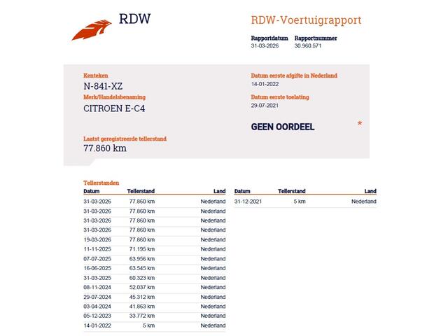 Citroen ë-C4 50kWh SOH 100% Panorama-Schuifdak Stoel+Stuurverwarming Head-Up Display Adap.Cruise 360°Camera Apple Carplay Android Auto Navi Ecc Pdc Shine Keyless Lmv Led Isofix DAB Lane Assist Voorruitverwarming Regen-Lichtsensor Dodehoek detector Bluetooth Rijstrooks