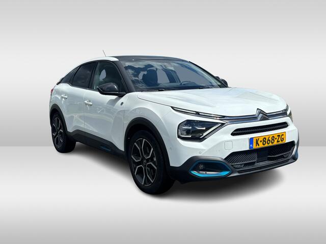 Citroen ë-C4 Shine 50 kWh / Schuifdak / Camera / Head-up / Leder / Keyless / CarPlay / 18'' / Dodehoek / DAB / ACC / Stuurverwarmd / Full-LED