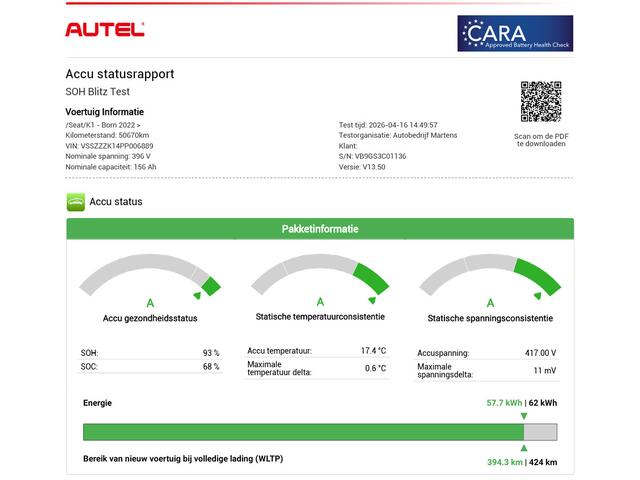 Cupra Born Essential 204pk 62 kWh SOH 93% Carplay Led Stuurverwarming
