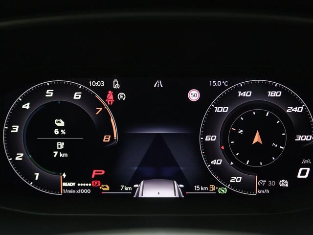 Cupra Leon Sportstourer 1.5 TSI e-Hybrid VZ Performance 272PK DSG Trekhaak, matrix led, schuif-kanteldak, achteruitrijcamera, stuur-stoelverwarming, adaptive cruise met travel assist, elek. verstelbare voorstoel, side assist, keyless, 19" lichtmetaal