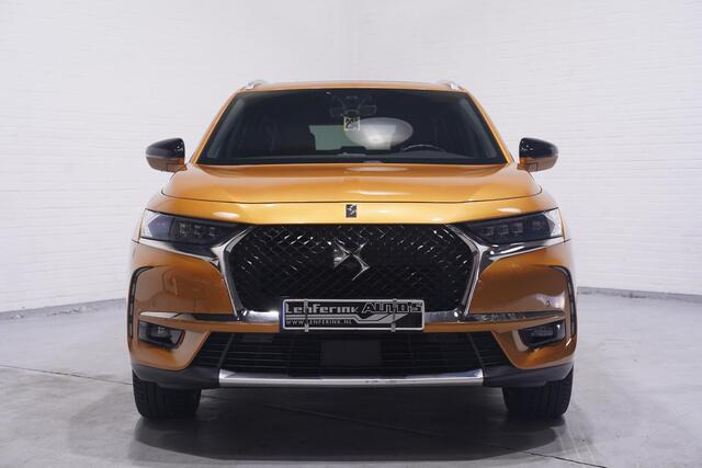 DS DS 7 Crossback 1.6 PureTech La Premiere Curcuma-uitvoering lederen comfort-stoelen panodak 20"-LMV Aplle-carplay Focal-Electra Hi-Fi private-glas electr.-achterklep Camera stoelmassage groot-licht assist lane-assist cruise-controle schakelpaddels aan het stuur 4-zone clima
