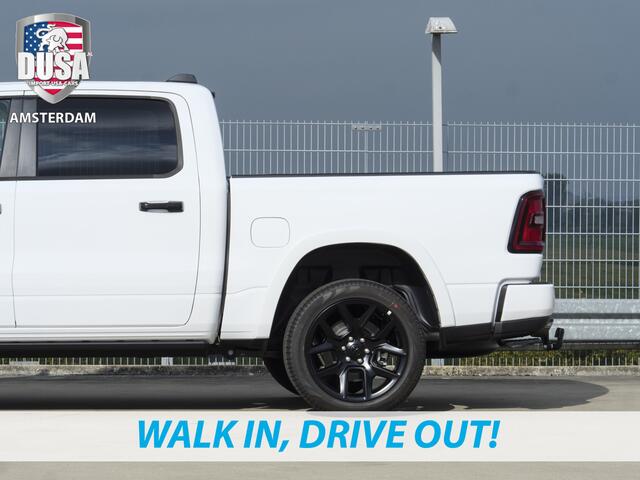 Dodge 1500 RAM Laramie | Night Edition | 2025 Panorama | Niveau regeling | 14,5-inch Touchscreen | Passenger Display Meerprijs extra opties / Accessoires - Deksel, Backflip, Fenders, wraps, Stripings etc