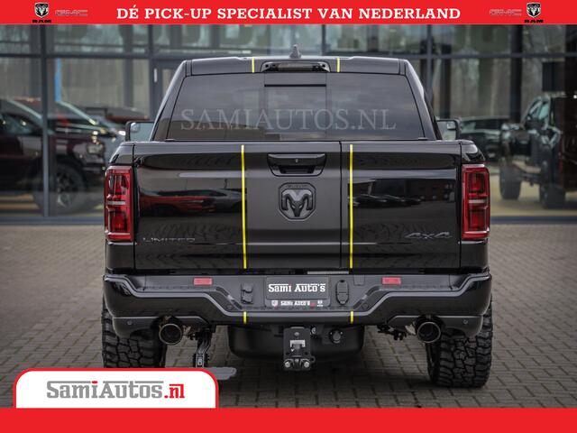 Dodge 1500 Ram Limited Night High Output 540HP 706Nm | Massage + Full Option | De Meest Luxe en Volle Pick-Up in zijn Klasse | Comfortabele Dubbele Cabine met Royale 5 Zitplaatsen | BPM vrij | Nu Leverbaar uit Voorraad | Voorraad Nr 2337 - 7694