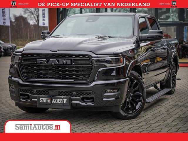 Dodge 1500 Ram Limited Night High Output 540HP 706Nm | Massage + Full Option | De Meest Luxe en Volle Pick-Up in zijn Klasse | Comfortabele Dubbele Cabine met Royale 5 Zitplaatsen | BPM vrij | Nu Leverbaar uit Voorraad | Voorraad Nr 2327 - 5407