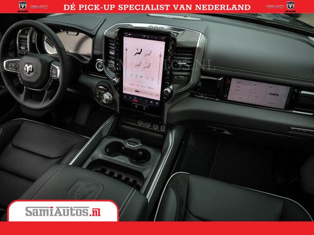 Dodge 1500 RAM Laramie Night | Face Lift | 420Pk 636 Nn | Extra Groot Scherm + Passagiers Scherm | Comfortabele Dubbele Cabine met Royale 5 Zitplaatsen | BPM vrij | Nu Leverbaar uit Voorraad | Voorraad Nr 2220 - 5039