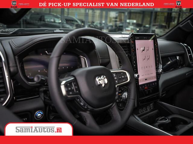 Dodge 1500 RAM Laramie Night | Face Lift | 420Pk 636 Nn | Extra Groot Scherm + Passagiers Scherm | Comfortabele Dubbele Cabine met Royale 5 Zitplaatsen | BPM vrij | Nu Leverbaar uit Voorraad | Voorraad Nr 2220 - 5039