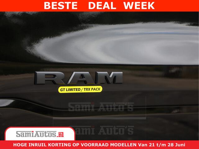 Dodge 1500 RAM GT EDITION | TRX PACK | VIRTUAL COCKPIT | HEAD-UP | ADAPTIVE CRUISE | 360 CAMERA | 5.7 HEMI V8 402PK | 4X4 | Comfortabele Dubbele Cabine met Royale 5 Zitplaatsen | BPM vrij | Nu Leverbaar uit Voorraad | Voorraad Nr 2437