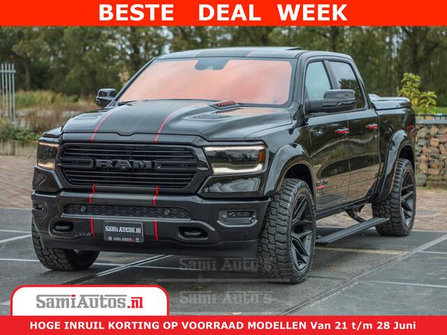 Dodge 1500 RAM GT EDITION | 5.7 HEMI V8 402PK | VIRTUAL COCKPIT | HEAD-UP | ADAPTIVE CRUISE | 360 CAMERA | TRX PACK | VOLLE UITVOERING Comfortabele Dubbele Cabine met Royale 5 Zitplaatsen | BPM vrij | Nu Leverbaar uit Voorraad | Voorraad Nr 2435