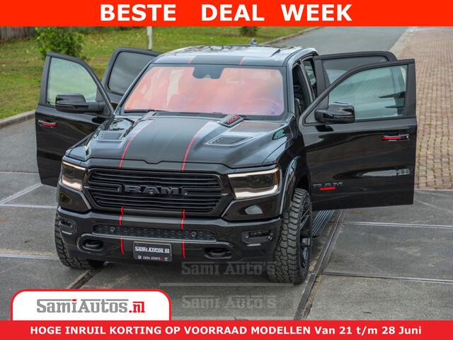 Dodge 1500 RAM GT EDITION | 5.7 HEMI V8 402PK | VIRTUAL COCKPIT | HEAD-UP | ADAPTIVE CRUISE | 360 CAMERA | TRX PACK | VOLLE UITVOERING Comfortabele Dubbele Cabine met Royale 5 Zitplaatsen | BPM vrij | Nu Leverbaar uit Voorraad | Voorraad Nr 2435
