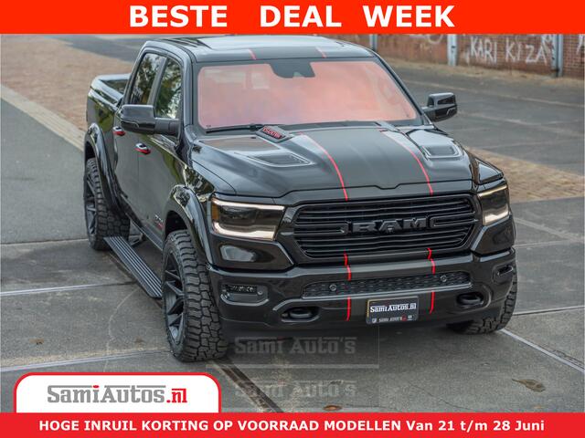 Dodge 1500 RAM GT EDITION | 5.7 HEMI V8 402PK | VIRTUAL COCKPIT | HEAD-UP | ADAPTIVE CRUISE | 360 CAMERA | TRX PACK | VOLLE UITVOERING Comfortabele Dubbele Cabine met Royale 5 Zitplaatsen | BPM vrij | Nu Leverbaar uit Voorraad | Voorraad Nr 2435