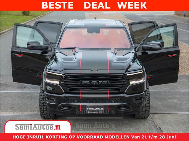 Dodge 1500 RAM GT EDITION | 5.7 HEMI V8 402PK | VIRTUAL COCKPIT | HEAD-UP | ADAPTIVE CRUISE | 360 CAMERA | TRX PACK | VOLLE UITVOERING Comfortabele Dubbele Cabine met Royale 5 Zitplaatsen | BPM vrij | Nu Leverbaar uit Voorraad | Voorraad Nr 2435