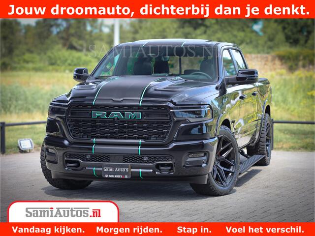 Dodge 1500 Ram Limited Night H.O 540HP 706Nm | Massage + Full Option | De Meest Luxe en Volle Pick-Up in zijn Klasse | Comfortabele Dubbele Cabine met Royale 5 Zitplaatsen | BPM vrij | Nu Leverbaar uit Voorraad | Voorraad Nr 2370 - 5411