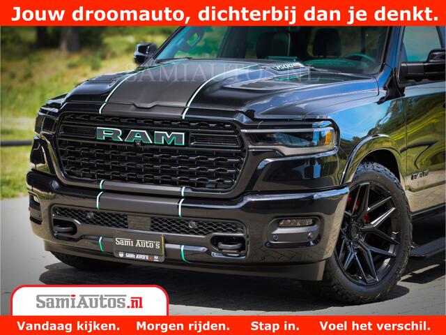 Dodge 1500 Ram Limited Night H.O 540HP 706Nm | Massage + Full Option | De Meest Luxe en Volle Pick-Up in zijn Klasse | Comfortabele Dubbele Cabine met Royale 5 Zitplaatsen | BPM vrij | Nu Leverbaar uit Voorraad | Voorraad Nr 2370 - 5411