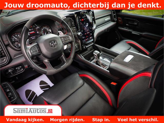 Dodge 1500 Ram TRX 6.2 V8 4x4 | HellCat 611 PK | BEAST | RAM Vol | Black Line | Comfortabele DC Dubbele Cabine met Royale 5 Zitplaatsen | Rode Stiksels | Head-Up | DashCam | Alarm |