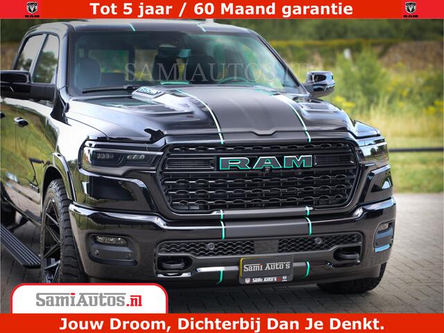 Dodge 1500 Ram Limited Night High Output 540HP 706Nm | Massage + Full Option | De Meest Luxe en Volle Pick-Up in zijn Klasse | Comfortabele Dubbele Cabine met Royale 5 Zitplaatsen | BPM vrij | Nu Leverbaar uit Voorraad | Voorraad Nr 2350 - 5181