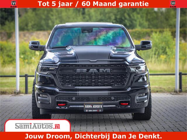 Dodge 1500 Ram Limited Night H.O 540HP 706Nm | Massage + Full Option | De Meest Luxe en Volle Pick-Up in zijn Klasse | Comfortabele Dubbele Cabine met Royale 5 Zitplaatsen | BPM vrij | Nu Leverbaar uit Voorraad | Voorraad Nr 2349 - 5159