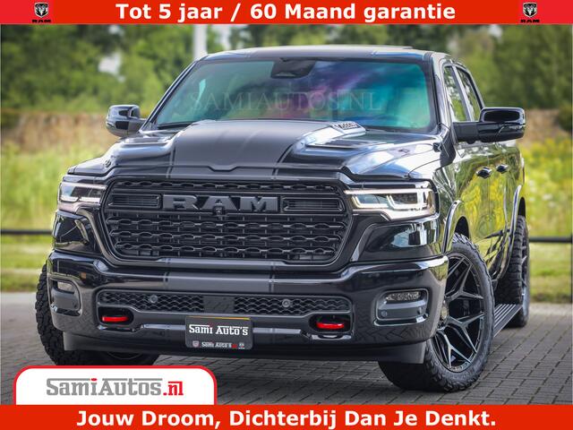 Dodge 1500 Ram Limited Night H.O 540HP 706Nm | Massage + Full Option | De Meest Luxe en Volle Pick-Up in zijn Klasse | Comfortabele Dubbele Cabine met Royale 5 Zitplaatsen | BPM vrij | Nu Leverbaar uit Voorraad | Voorraad Nr 2349 - 5159