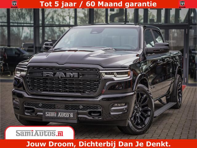 Dodge 1500 Ram Limited Demo Night High Output 540HP 706Nm | Massage + Full Option | De Meest Luxe en Volle Pick-Up in zijn Klasse | Comfortabele Dubbele Cabine met Royale 5 Zitplaatsen | BPM vrij | Nu Leverbaar uit Voorraad | Voorraad Nr 2263 - V76JVF