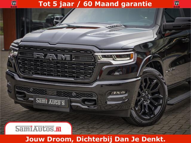 Dodge 1500 Ram Limited Demo Night High Output 540HP 706Nm | Massage + Full Option | De Meest Luxe en Volle Pick-Up in zijn Klasse | Comfortabele Dubbele Cabine met Royale 5 Zitplaatsen | BPM vrij | Nu Leverbaar uit Voorraad | Voorraad Nr 2263 - V76JVF