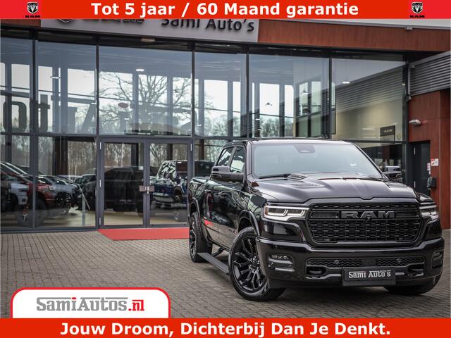 Dodge 1500 Ram Limited Demo Night High Output 540HP 706Nm | Massage + Full Option | De Meest Luxe en Volle Pick-Up in zijn Klasse | Comfortabele Dubbele Cabine met Royale 5 Zitplaatsen | BPM vrij | Nu Leverbaar uit Voorraad | Voorraad Nr 2263 - V76JVF